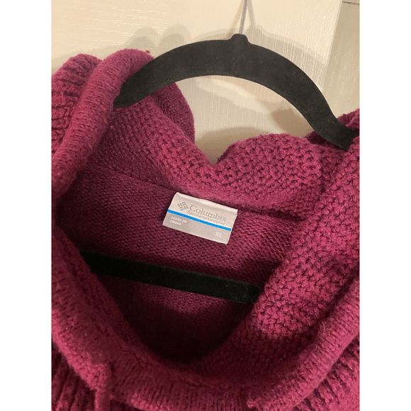 COLUMBIA She Pines for Alpine II Cowl Neck Purple Pink Sweater Size XL - Picture 2 of 5